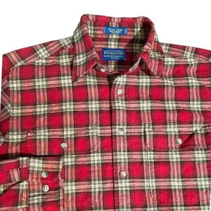Pendleton Plaid Shirt Men’s Size Medium Cotton Workwear Western Casual Pockets